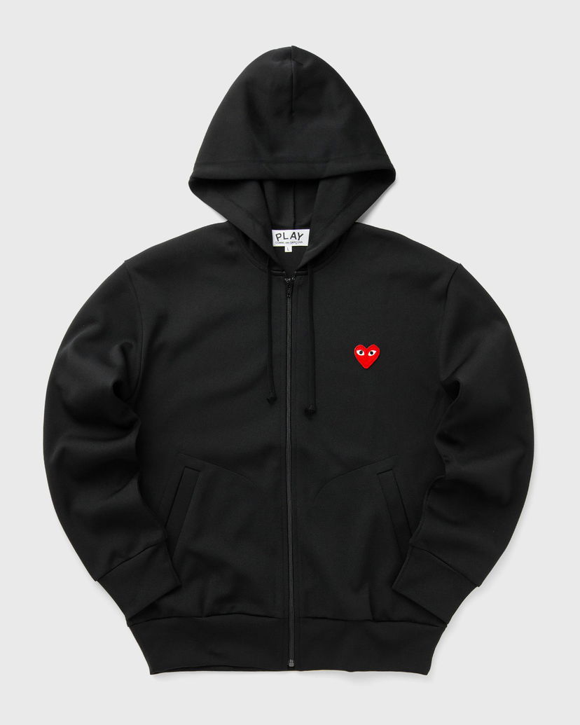 Pulover Comme des Garçons Play Comme des Garcons Full-Zip Hoodie Red Heart Črna | AX-T172-051-1