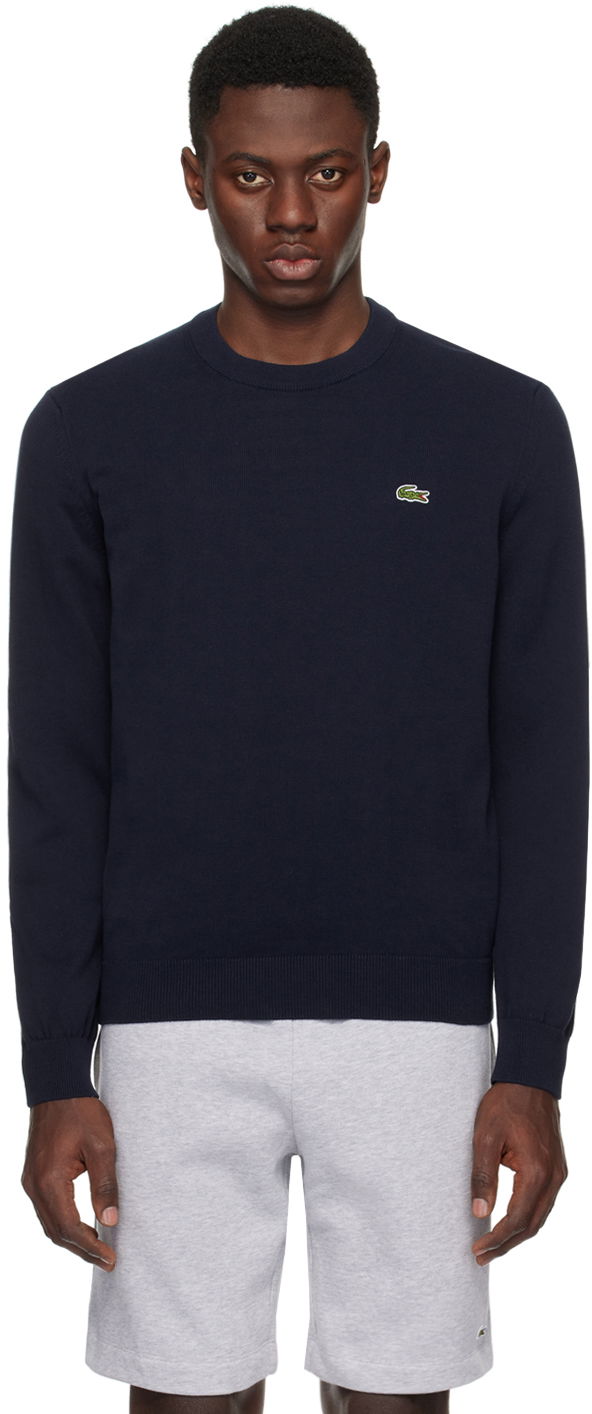 Pleteni pulover Lacoste Navy Crewneck Sweater Mornarica | AH1985_166