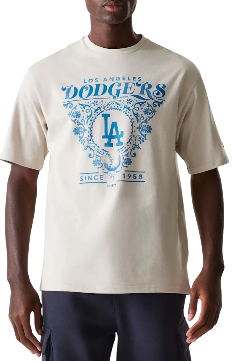 Majica New Era New Era MLB Los Angeles Dodgers Floral Graphic Oversized T-Shirt Bež | 60667844-60667844