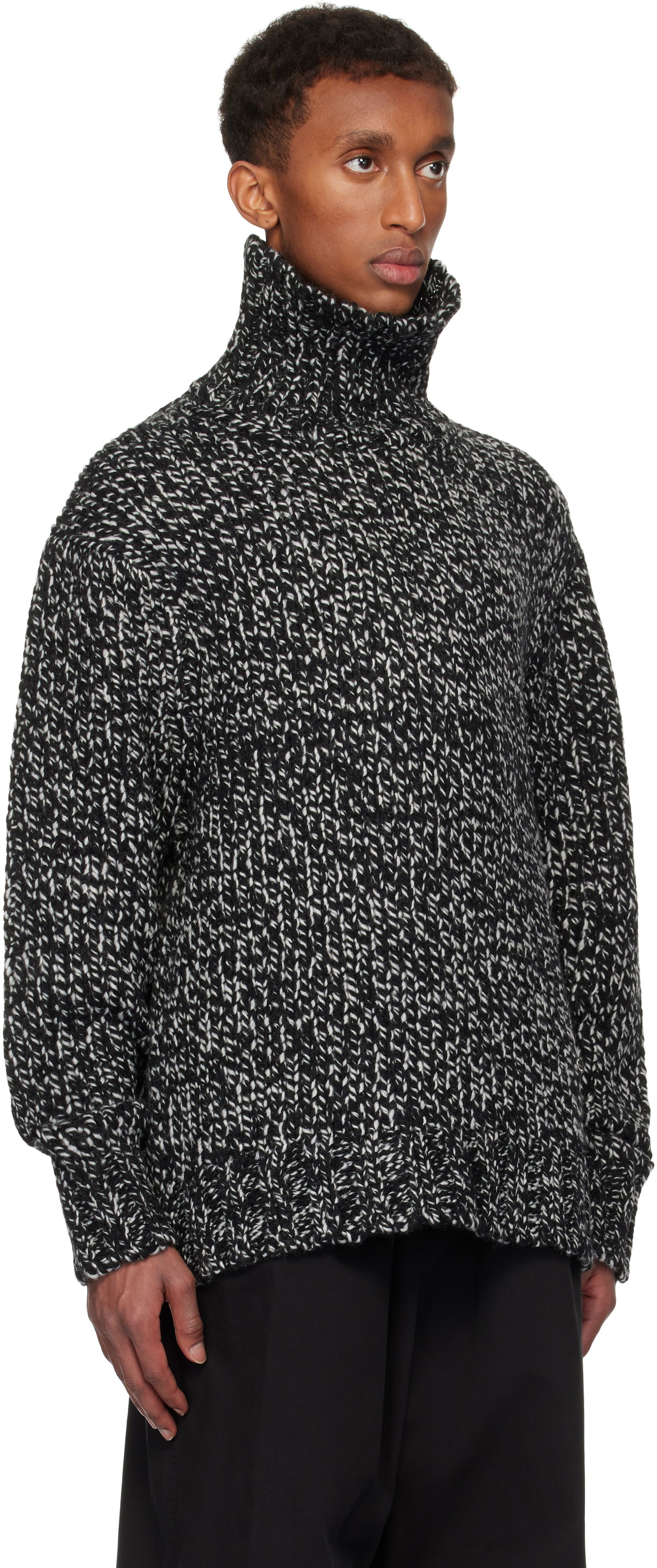 Pleteni pulover We11done We11done Chunky Knit Turtleneck Sweater Črna | WD-KT3-24-651-U-B2, 1