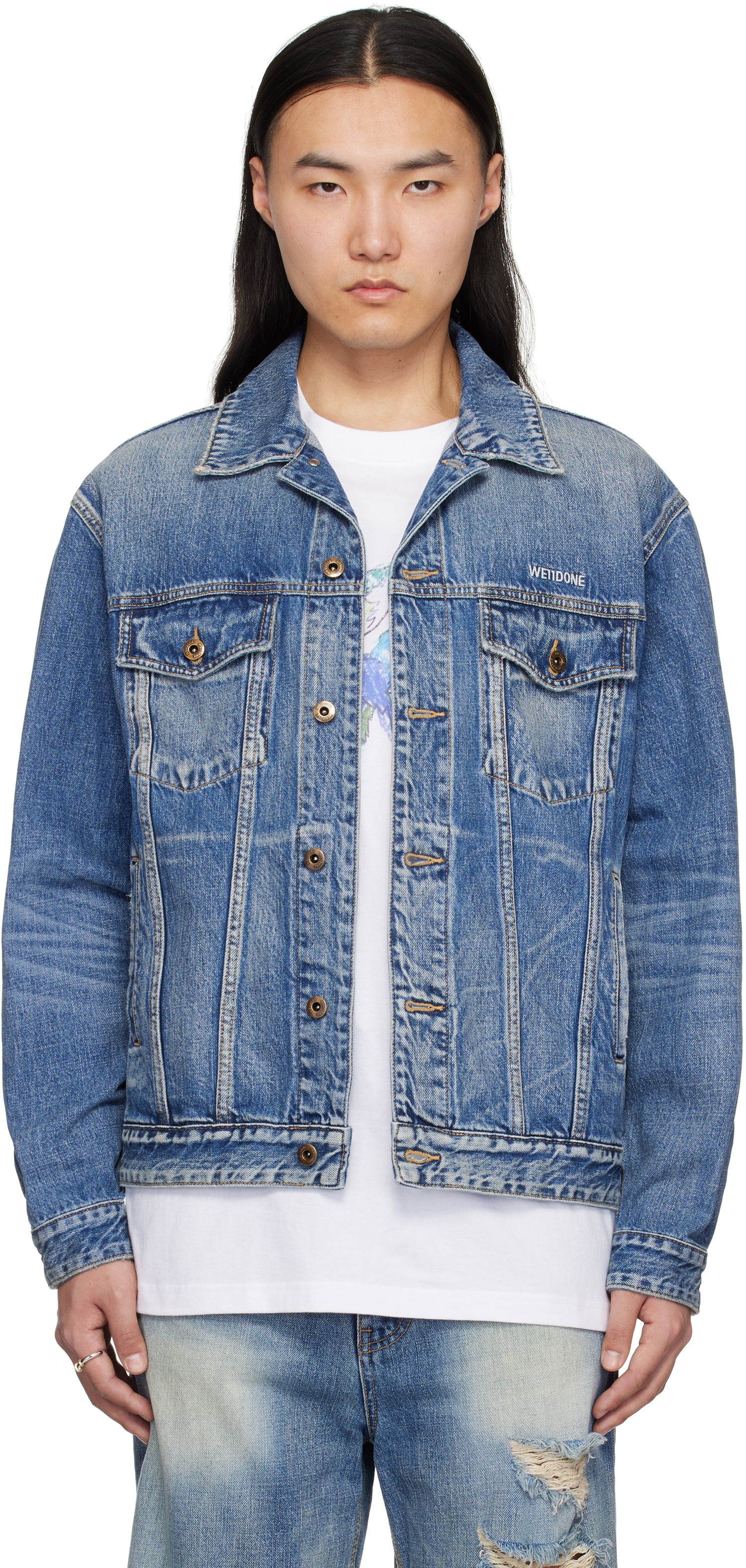 Jakna We11done We11done Washed Denim Jacket Modra | WD-DJ0-25-313-U-BL, 0