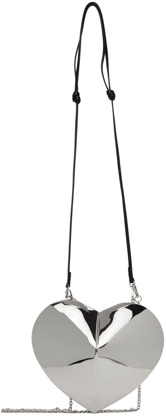 Torba za čez ramo Alaïa ALAÏA Silver 'Le Cœur' Minaudiere Bag Kovinski | AA1S05021LA006