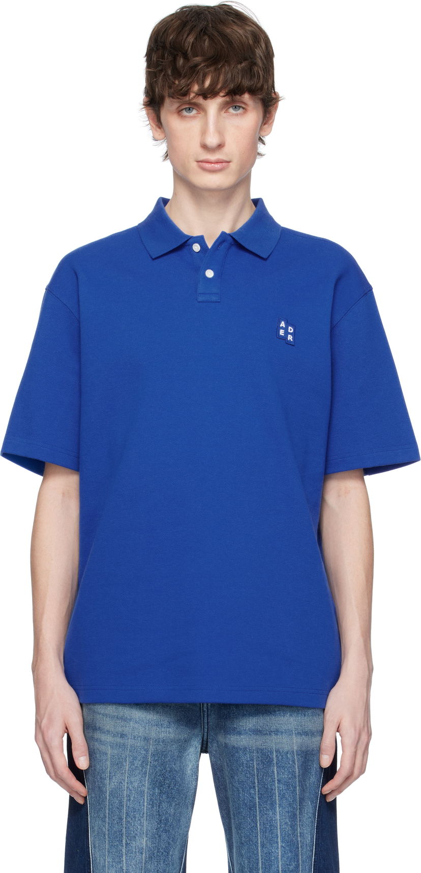 Polo majica ADER ERROR ADER error Sig; TRS Tag 01 Polo Modra | BO42FYPL0201BL