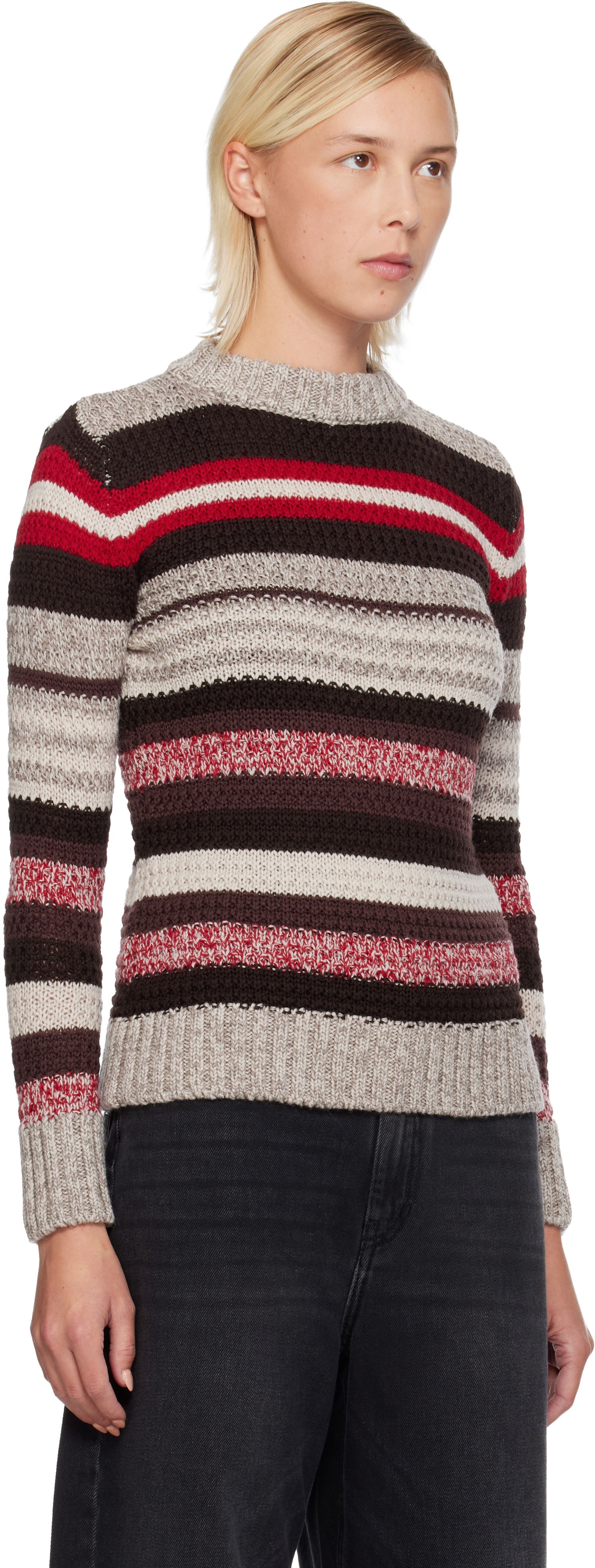 Pleteni pulover Max Mara Ilde Striped Knit Crewneck Sweater Večbarvna | 2525366232600, 1