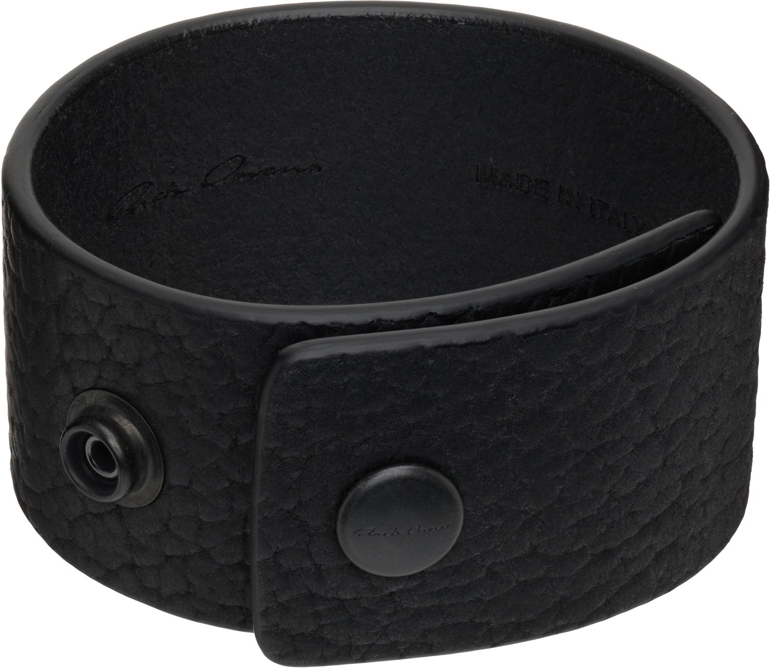 Zapestnica Rick Owens Rick Owens Concordians Anthem Leather Cuff Bracelet with Snaps Črna | RA02E0701 LBTBH, 1