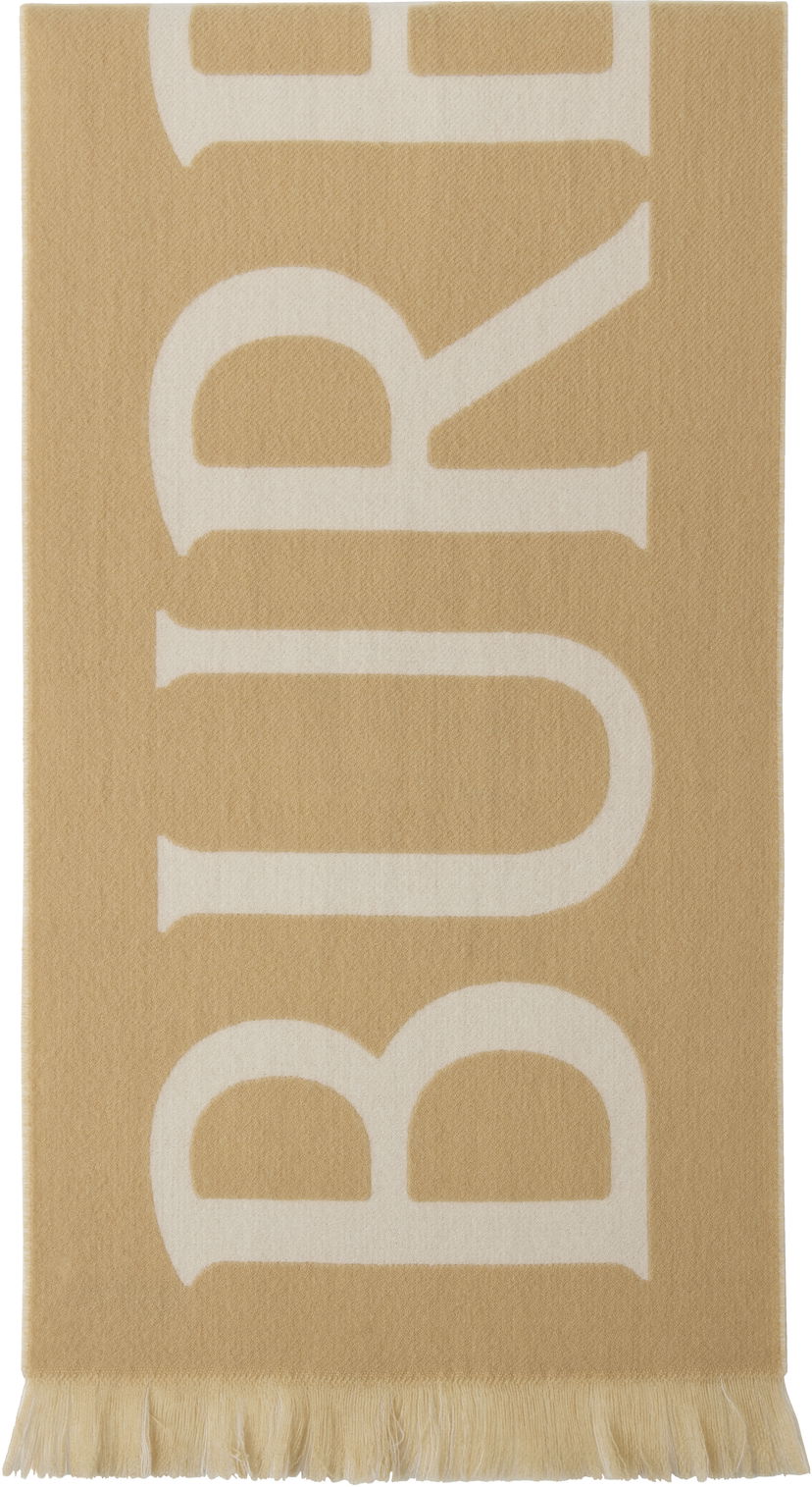 Šala Burberry Burberry Text Scarf Bež | 8109562
