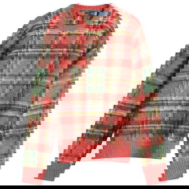 Pleteni pulover Polo by Ralph Lauren Ralph Lauren Mohair Check Knit Jumper, Size Large Rdeča | 710978083001-Red, 1