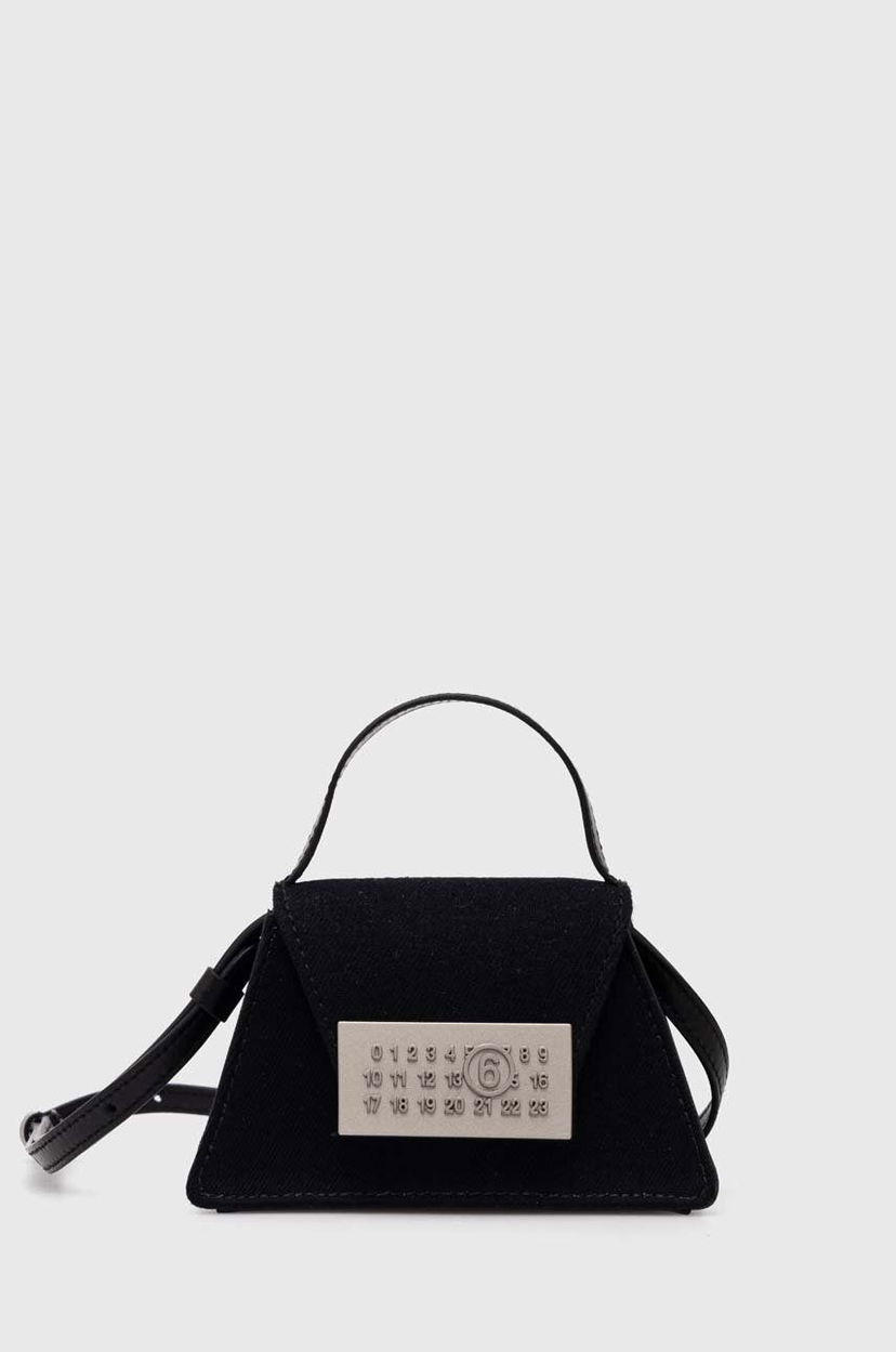 Torbica Maison Margiela MM6 Black Triangle Shoulder Bag Črna | SB5ZI0006.P6642