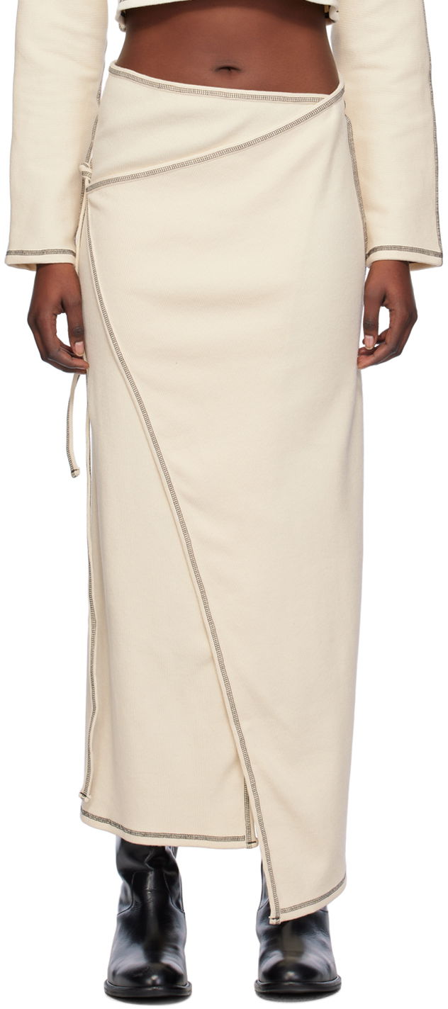 Krila Baserange Wrap Midi Skirt Bež | SKGW-RIB-SP24