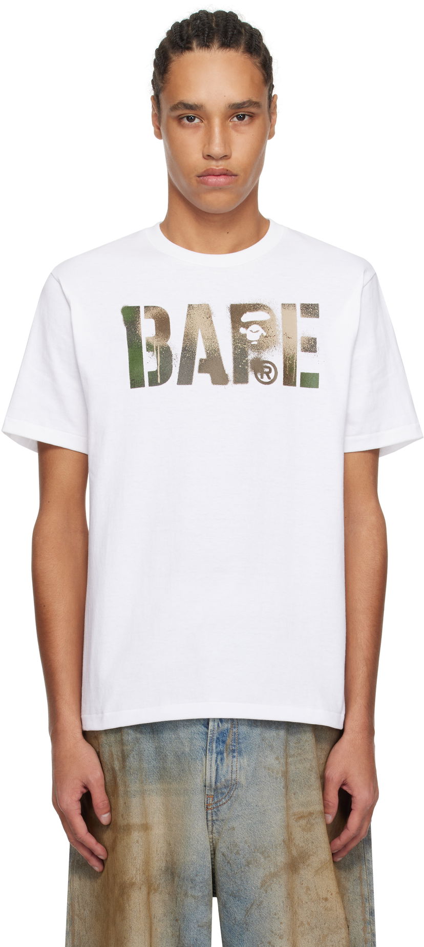 Majica BAPE Map Camo Stencil Logo T-Shirt Bela | 001TEL301024M