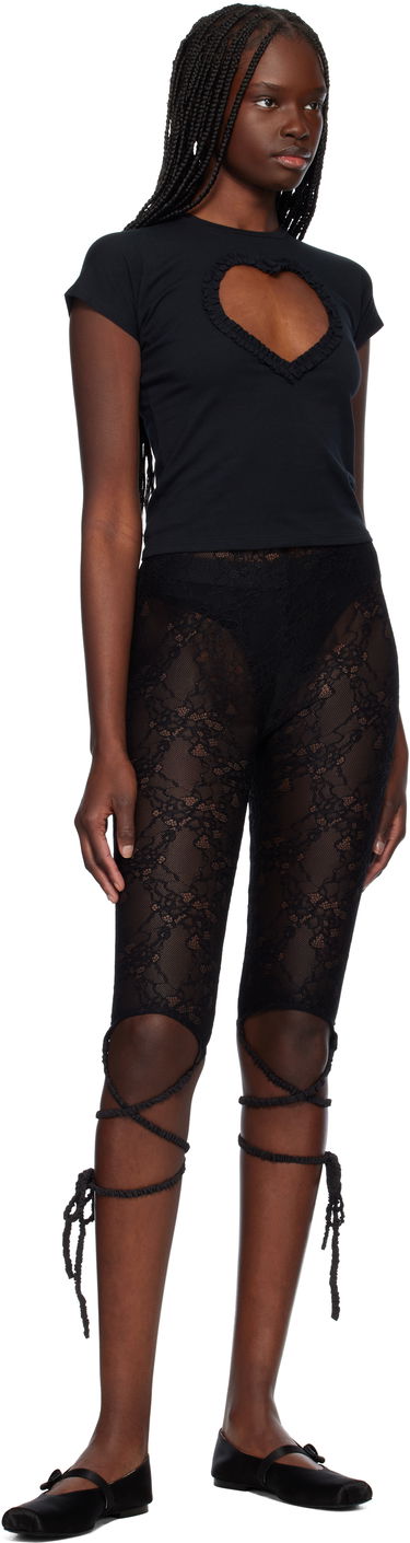 Pajkice Ambush AMBUSH Lace Ribbon Leggings Črna | 12115423, 3