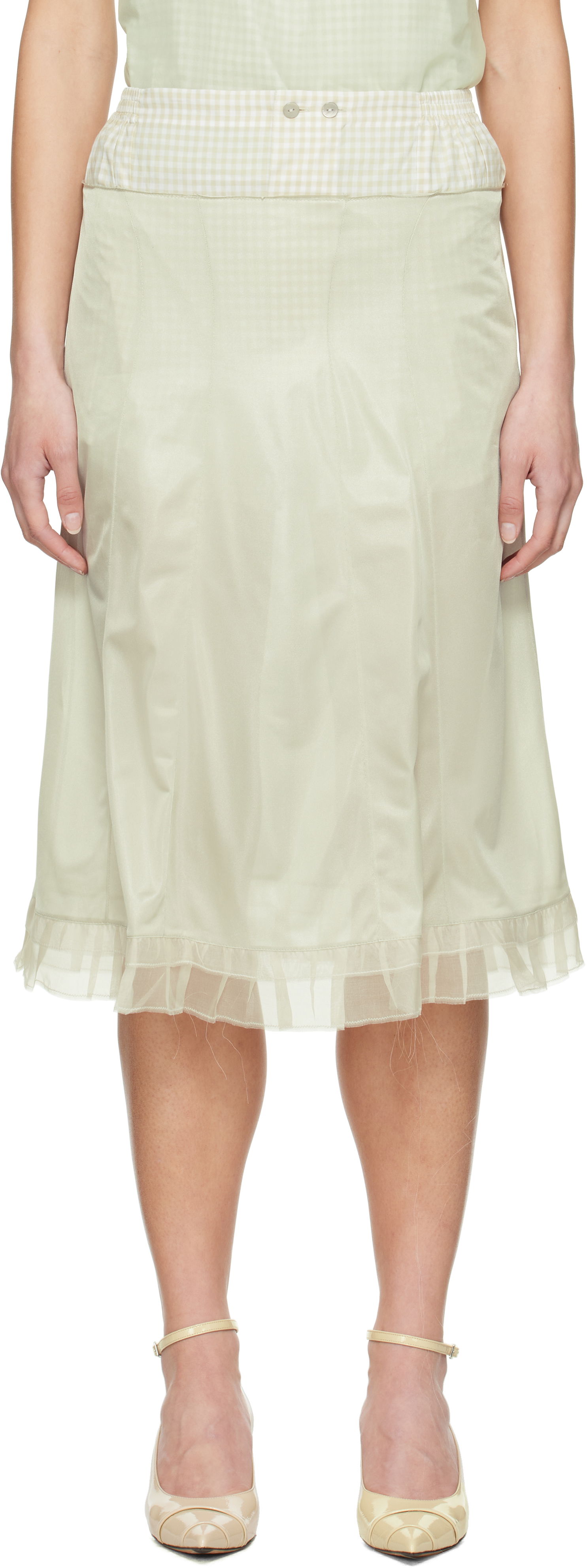 Krila Maison Margiela Maison Margiela 'Anonymity Of The Lining' Midi Skirt Zelena | S51ME0030 MTJ022, 0