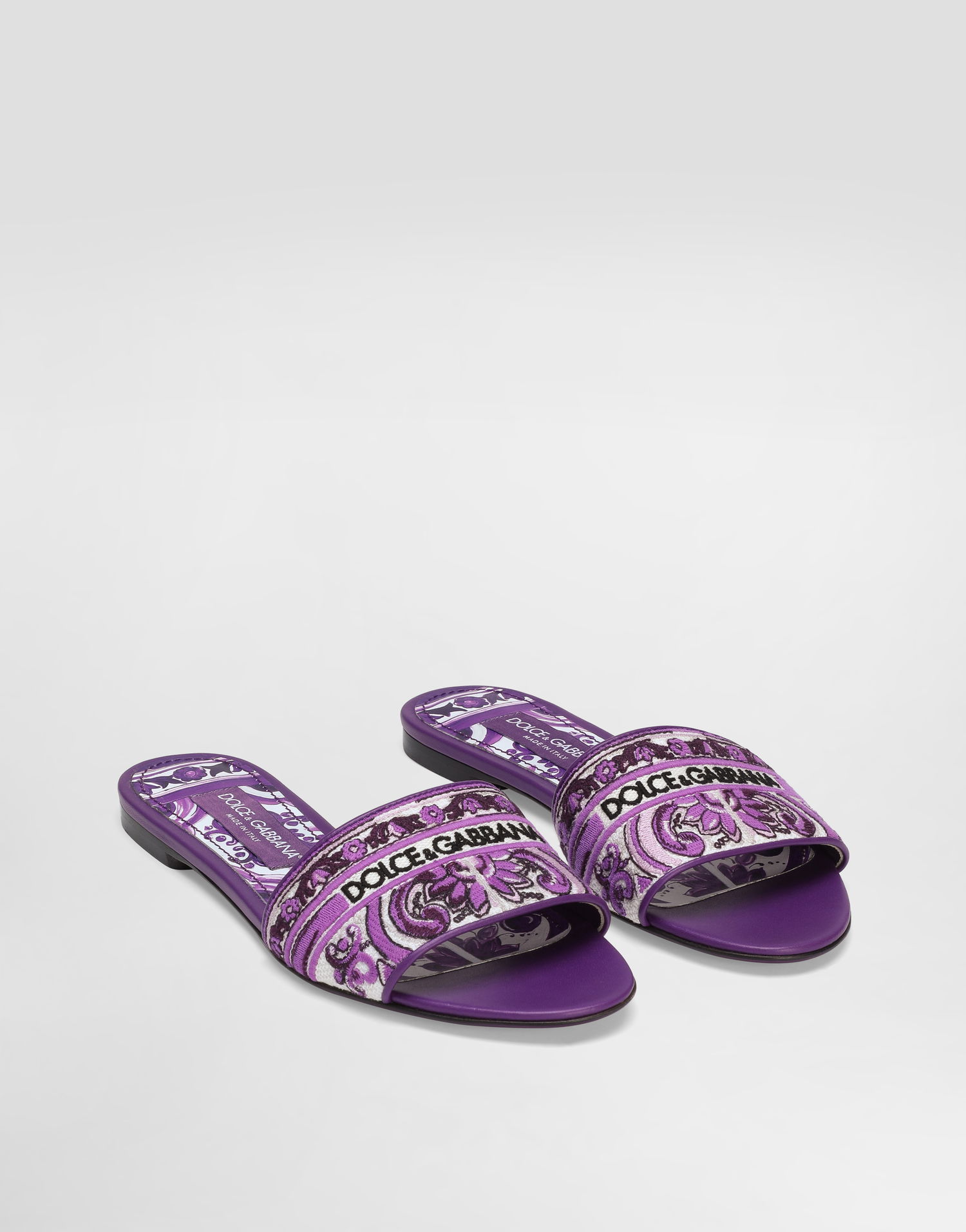 Modni dodatki Dolce & Gabbana Dolce & Gabbana Embroidered Slides Lila | CQ0571AV804I03TN, 1