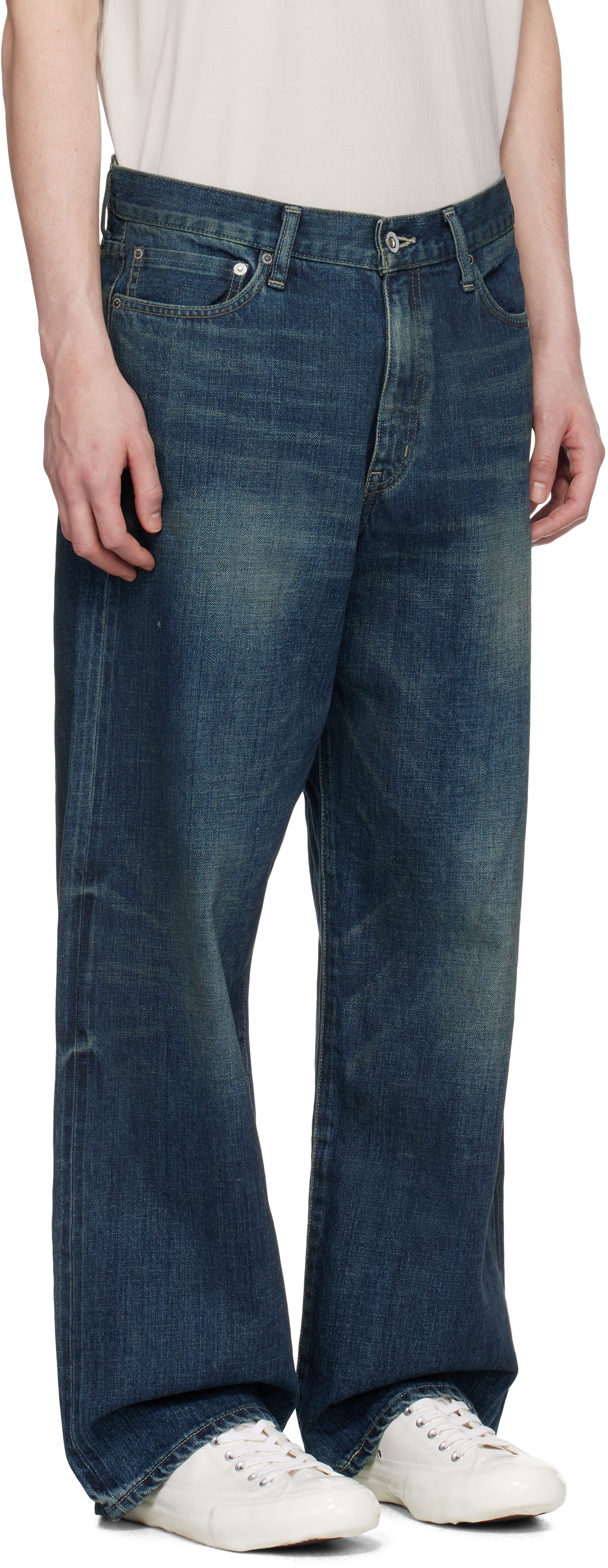 Kavbojke Neighborhood Neighborhood Washed DP Wide Jeans Modra | 251XBNH-PTM04, 1
