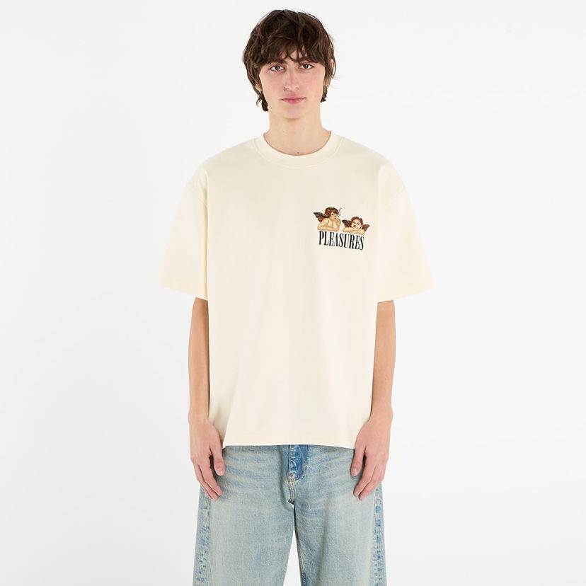 Majica Pleasures T-Shirt Dynamic Short Sleeve Crewneck Bež | P25F046-ECRU