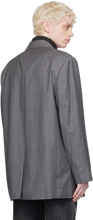 Jakna Helmut Lang Oversized Pinstripe Blazer Siva | N09HM104, 2