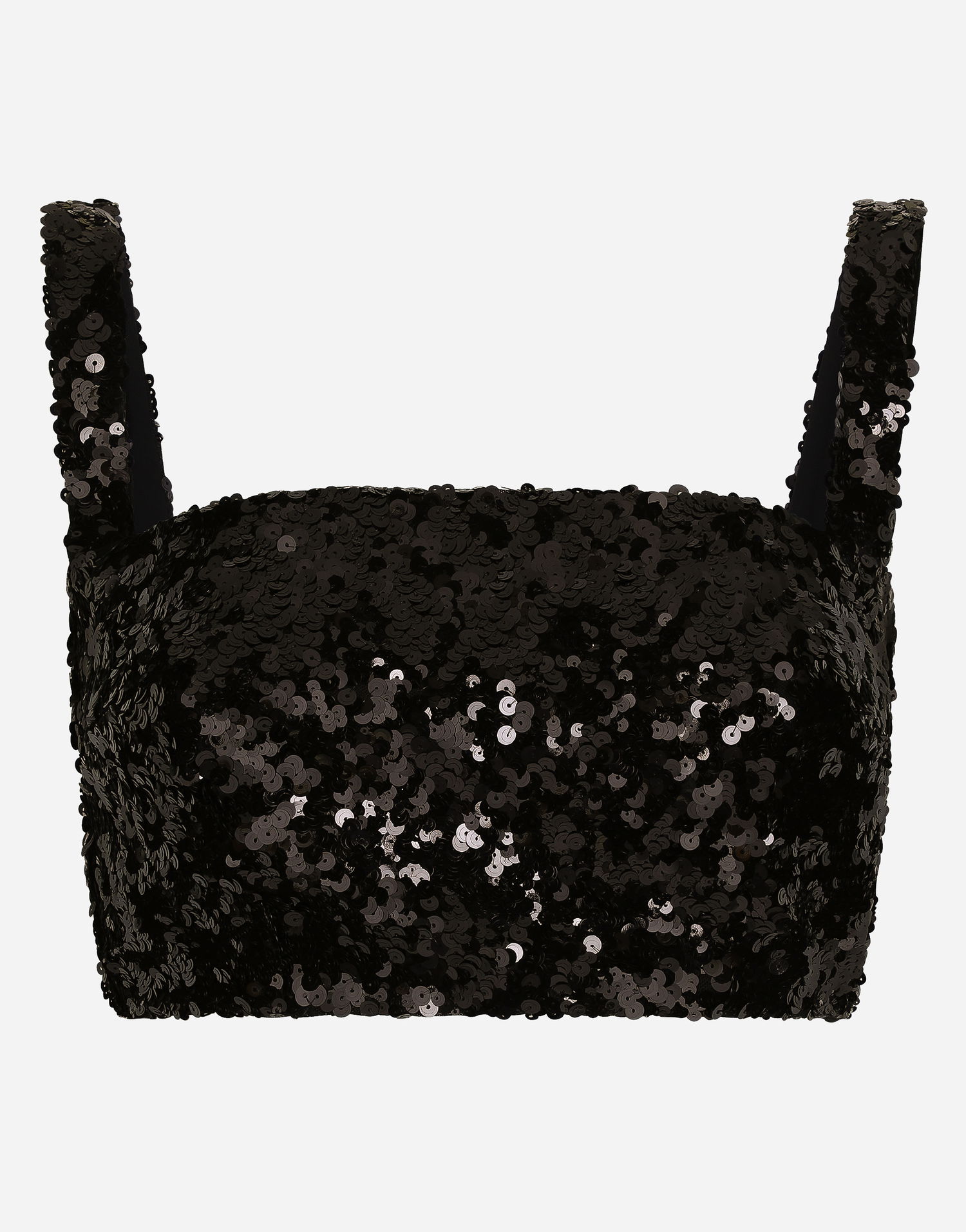 Krop-top Dolce & Gabbana Sequined Crop Top With Straps Črna | F79AATHLMZMN0000, 0