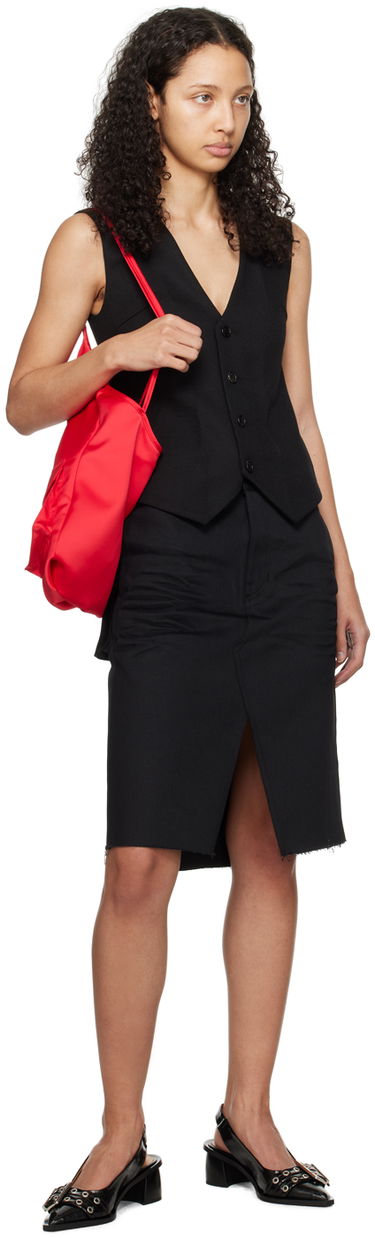 Krila We11done We11done Raw Edge Midi Skirt Črna | WD-DS0-24-303-W-BK, 3