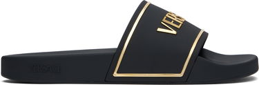Superge in čevlji Versace Versace Logo Pool Slides Črna | 1018496_1A13176, 0