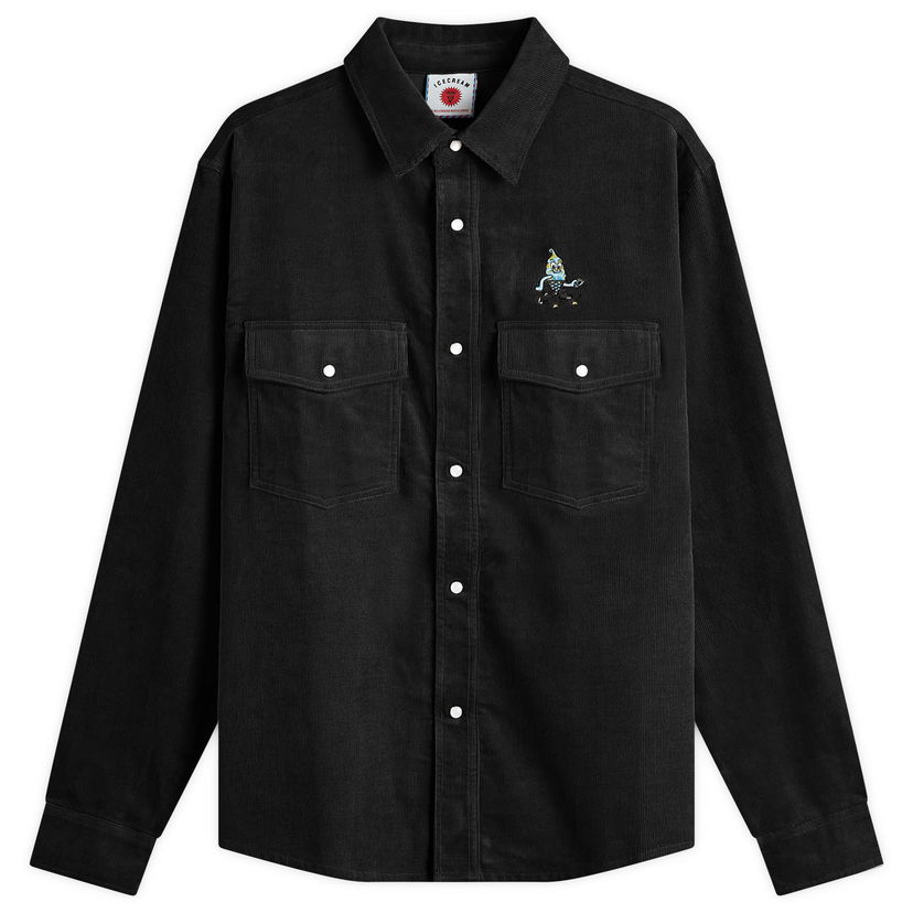 Srajce BBC IceCream ICECREAM Needle Cord Shirt, Size M Črna | IC24221-BK