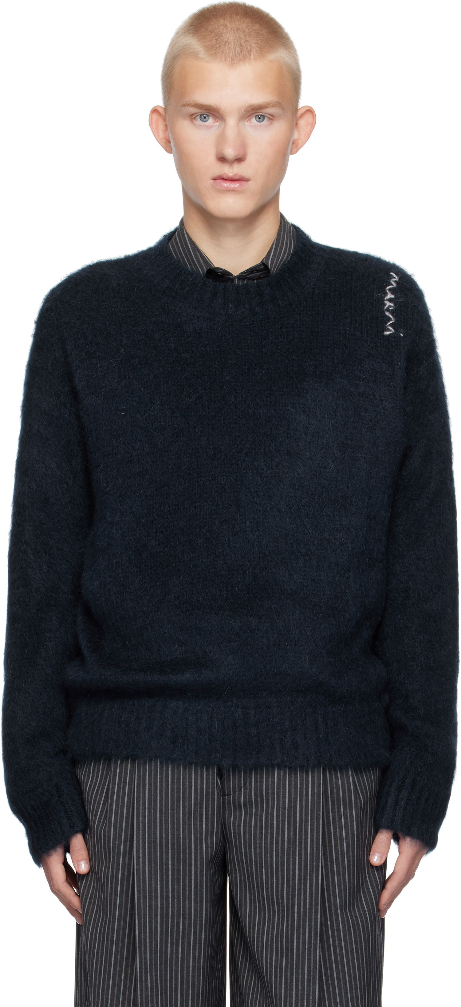 Pleteni pulover Marni Fuzzy Wuzzy Sweater Mornarica | GCMG0423A0 UFU172, 0