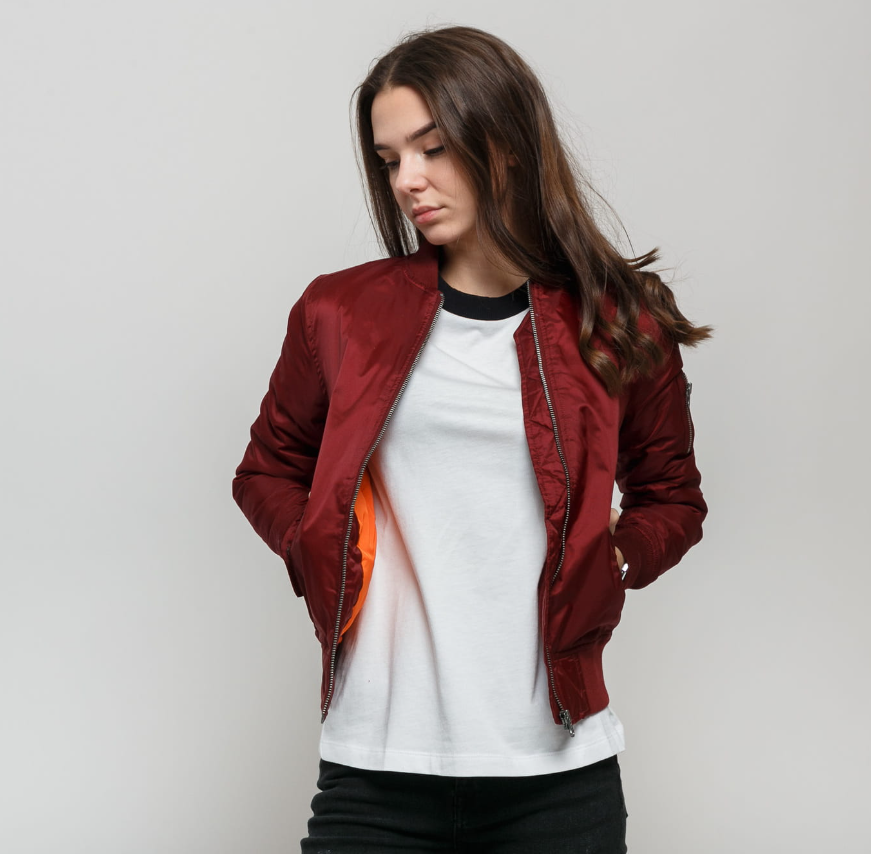 Bomber jakna Urban Classics Ladies Basic Bomber Jacket Bordo | tb807 wine, 0