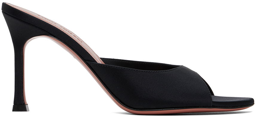 Modni dodatki Amina Muaddi Amina Muaddi Alexa Slipper 90 Heeled Sandals Črna | ALEXA SLIPPER SR SATIN, 0