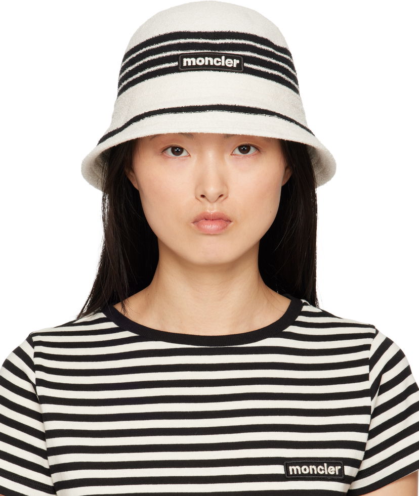 Klobuk Moncler Moncler Striped Bucket Hat Bela | K10933B000570U488