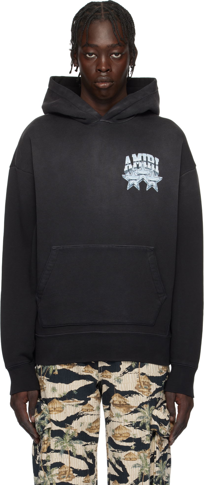 Pulover AMIRI Championship Graphic Print Cotton-Jersey Hoodie Črna | AMJYHD1087