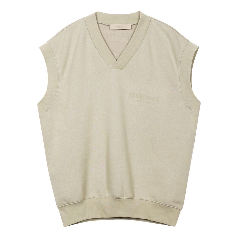 Pleteni pulover Fear of God Essentials FW22 V-Neck Vest Bež | FOG-FW22-666