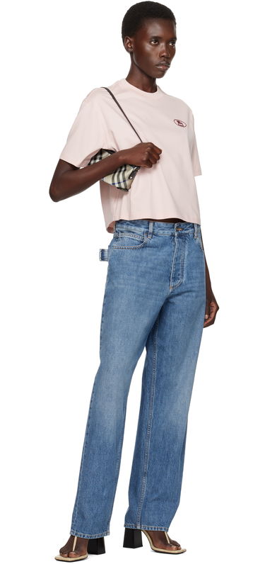 Krop-top Burberry Burberry Cropped Cotton T-Shirt Roza | 8110083, 3