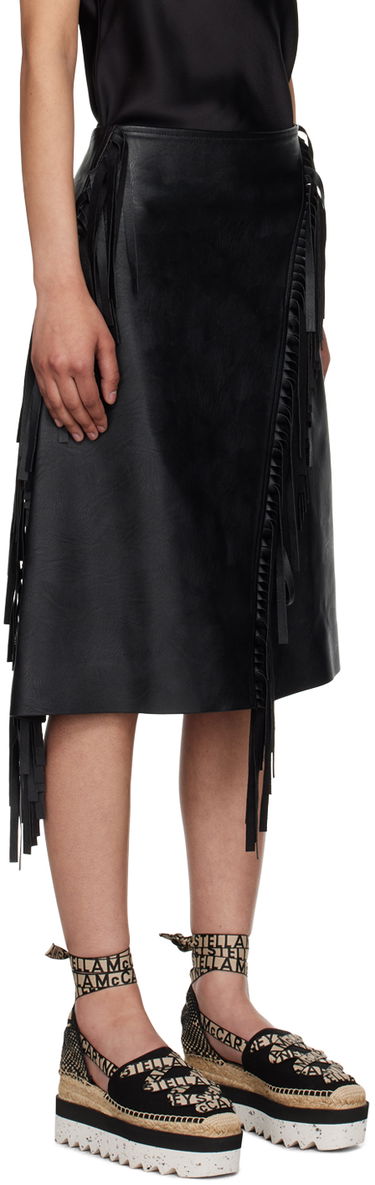 Krila Stella McCartney Fringe Midi Skirt Črna | 630109SJB14, 1