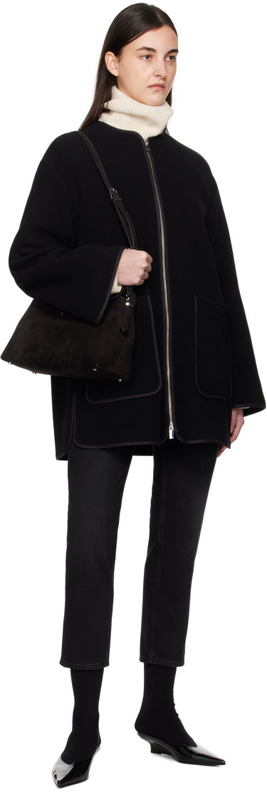 Plašči TOTEME TOTEME Felted Wool Zip-Up Jacket Črna | 251-WRO4262-FB0039, 3