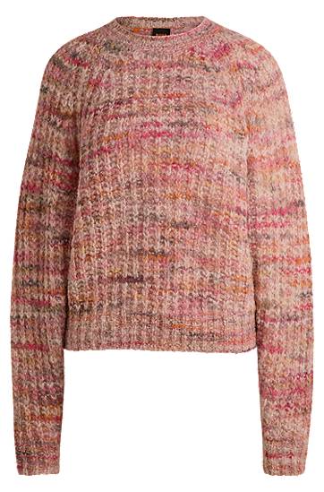 Pleteni pulover BOSS Relaxed-Fit Alpaca Blend Sweater Roza | 50527837
