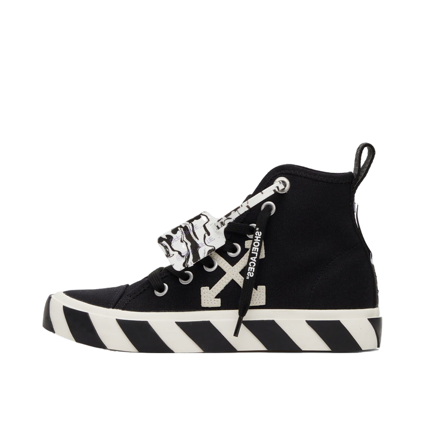 Superge in čevlji Off-White Black Eco Canvas Vulcanized Mid Sneakers Črna | OMIA119F21FAB0011001