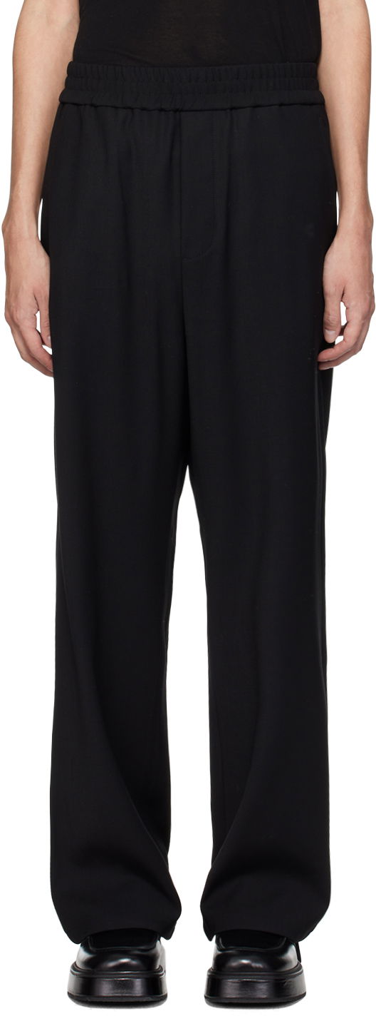 Hlače AMI Elasticized Waist Trousers Črna | HTR211.VI0007