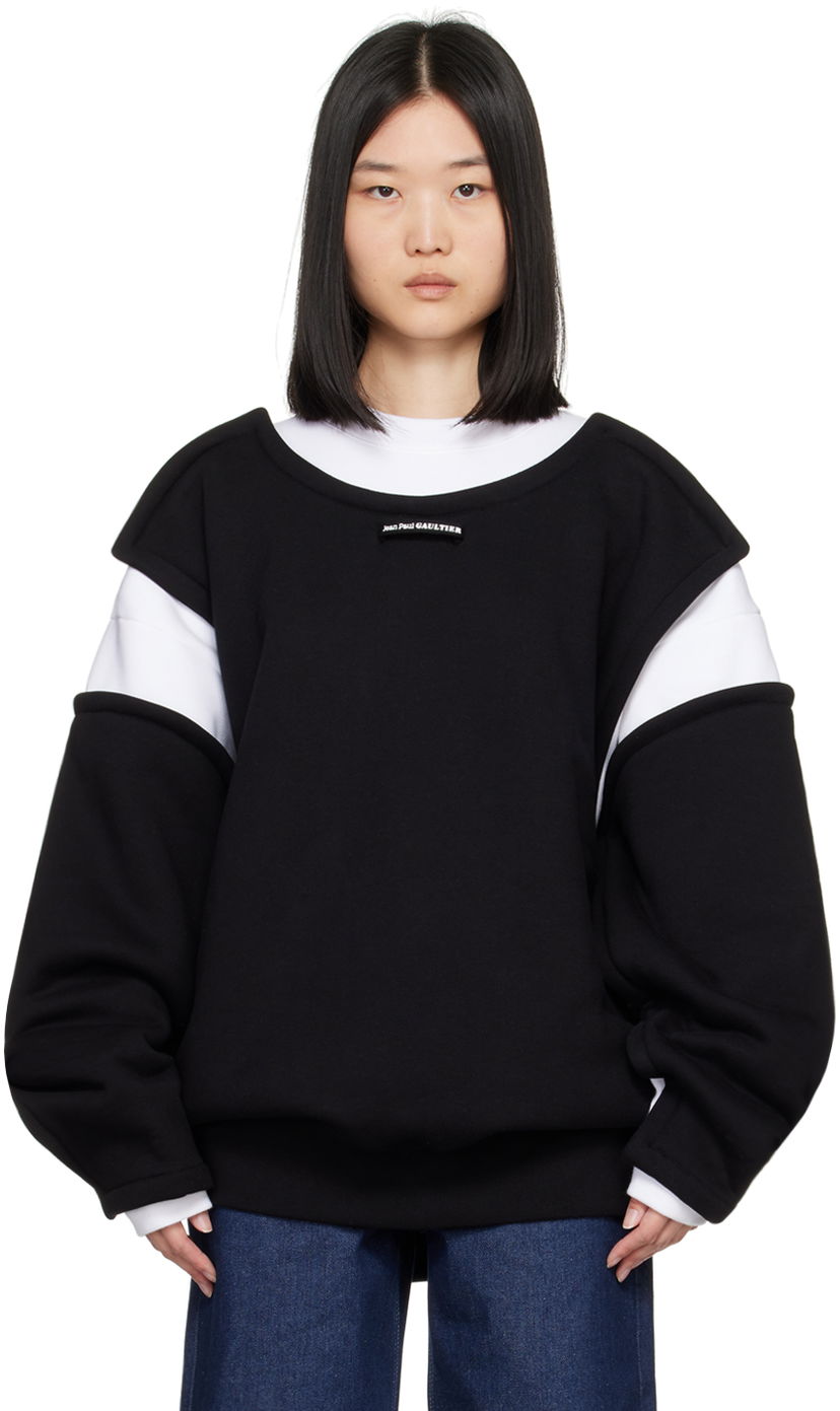 Pulover Jean Paul Gaultier Jean Paul Gaultier 'The Petit Grand' Layered Sweatshirt Črna | 24/30-F-SW040-J057-0100