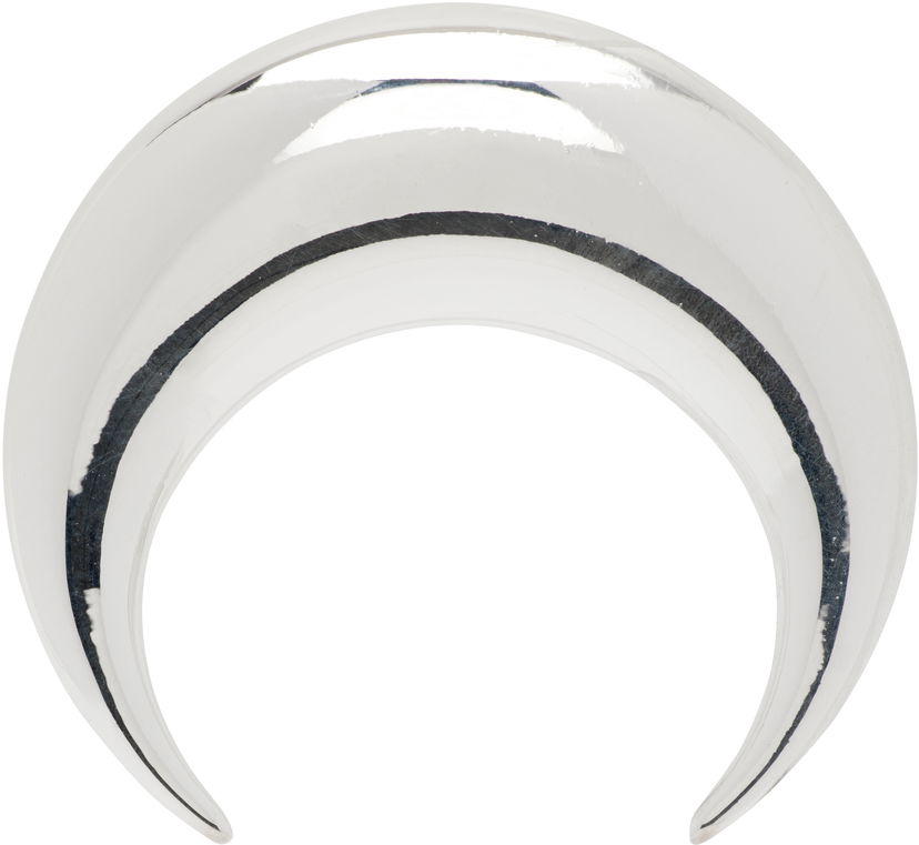 Uhani Marine Serre Regenerated Tin Moon Stud Earring Kovinski | UJW013ARMET0001
