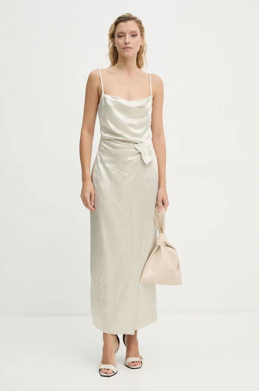 Obleke Nanushka Cowl Neck Satin Maxi Dress Bela | NW24PFBS13171