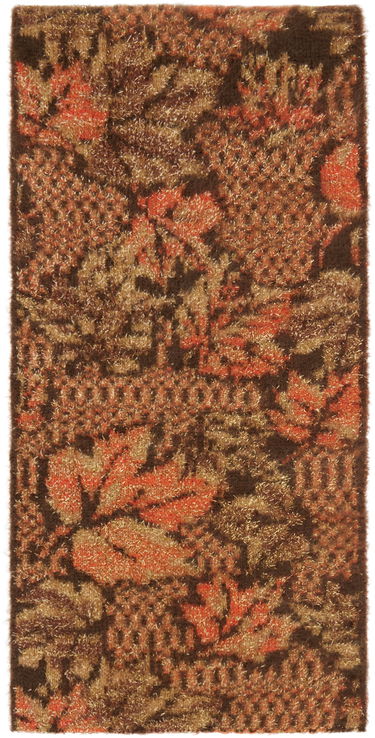Šala ERL Lurex Raw Edge Scarf with Abstract Pattern Rjava | ERL05K013, 1