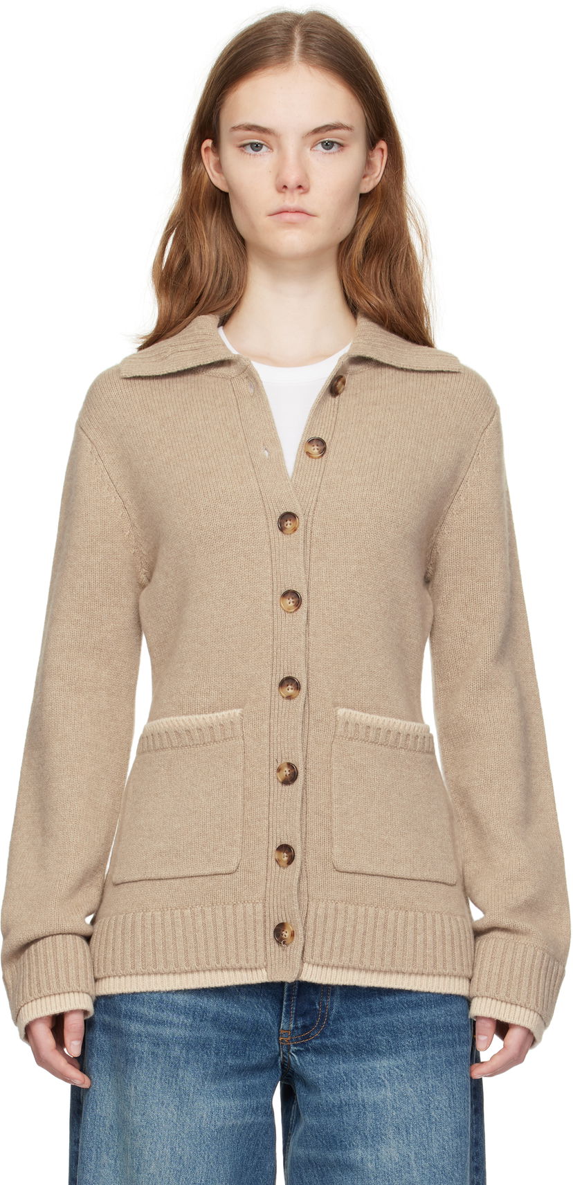 Pleteni pulover rag & bone rag & bone Danica Knit Cardigan Bež | WAS24H049CS49