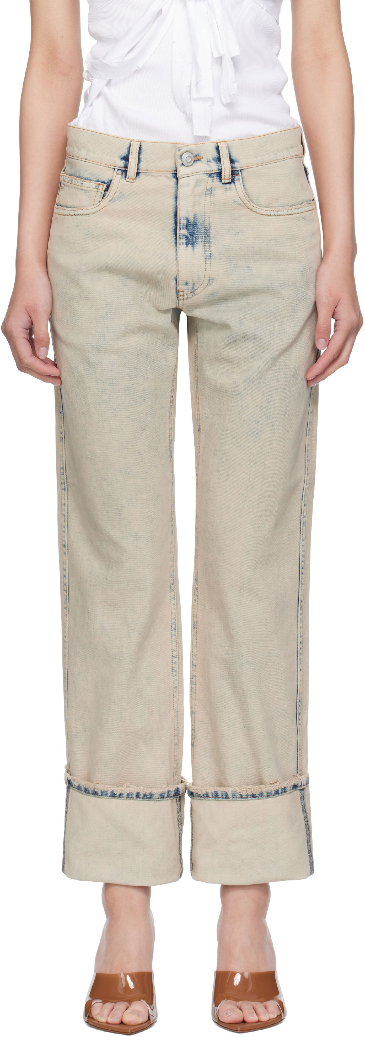 Kavbojke Coperni Coperni Boyfriend Jeans Bež | COPP122F2035, 0
