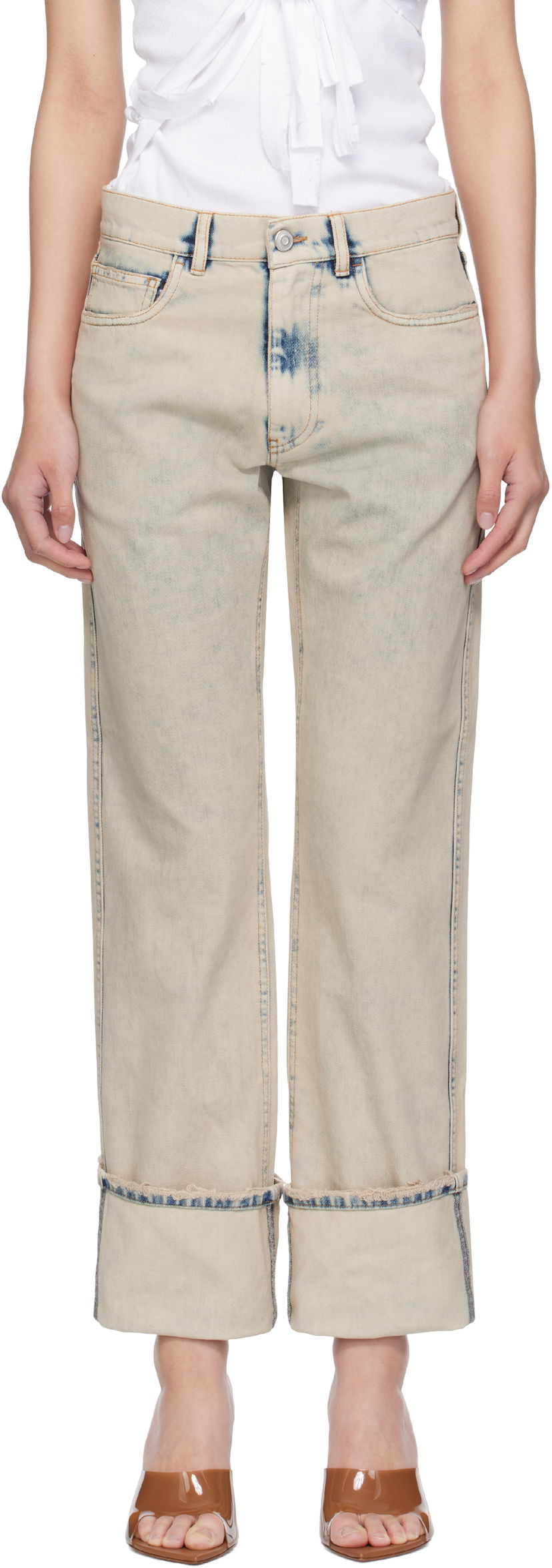 Kavbojke Coperni Coperni Boyfriend Jeans Bež | COPP122F2035