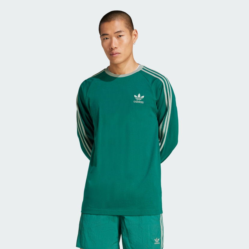 Dres adidas Performance Classics 3-Stripes Long Sleeve Tee Zelena | JD0540