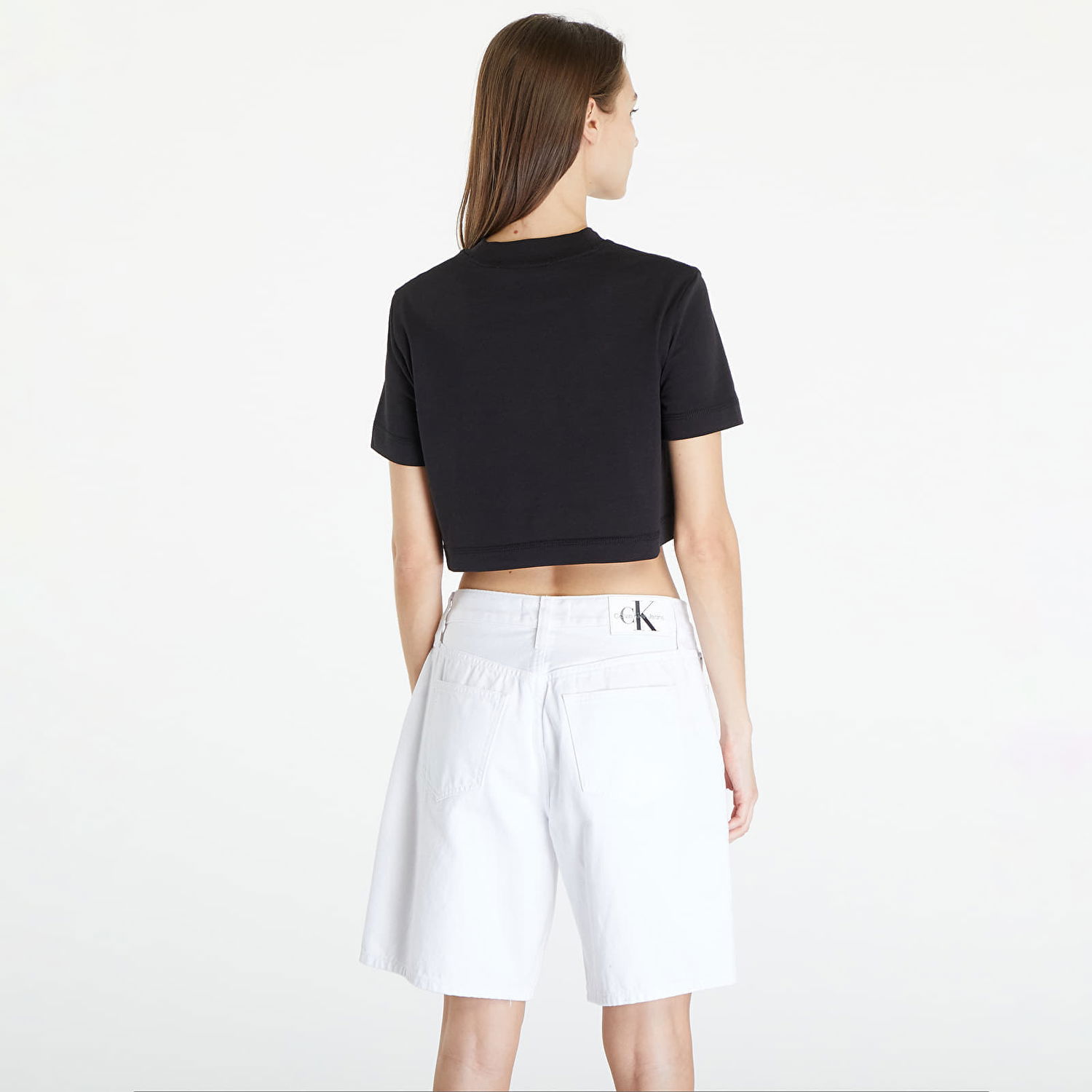 Majica CALVIN KLEIN Premium Monologo Cropped T-Shirt Black Črna | J20J223362 BEH, 1