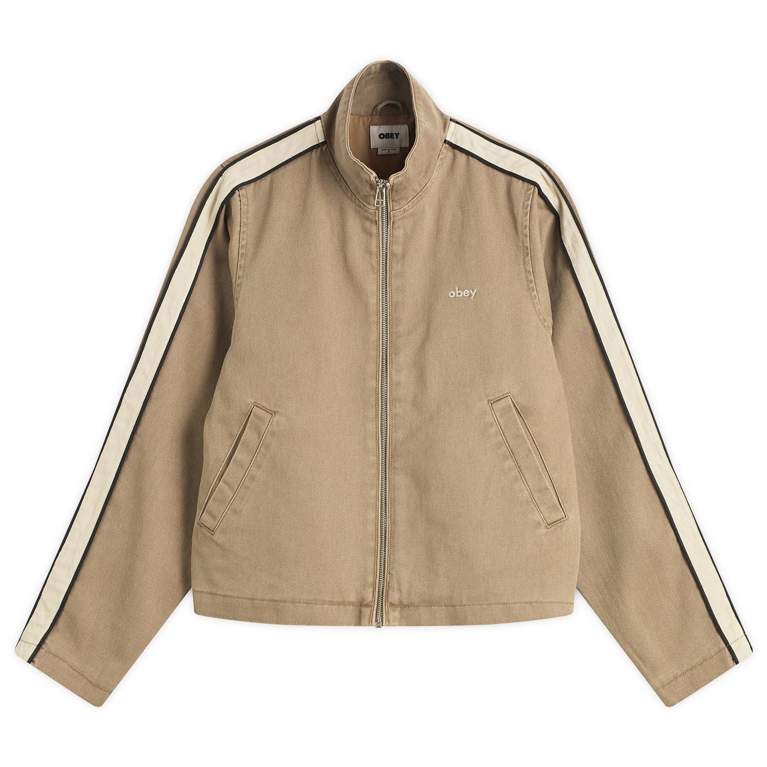 Jakna OBEY Women's Astrid Stripe Jacket Rjava | 221800439-TAN, 0