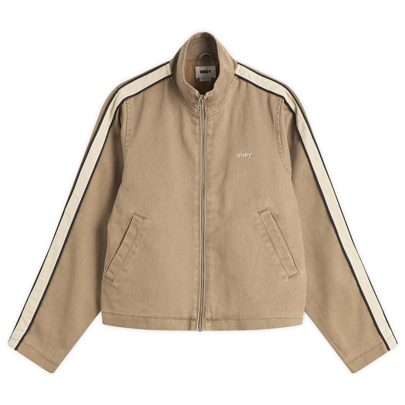 Jakna OBEY Women's Astrid Stripe Jacket Rjava | 221800439-TAN