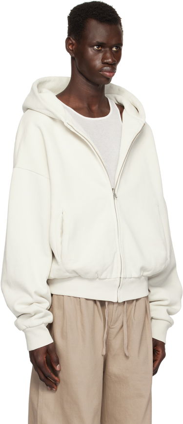 Pulover Entire Studios Entire Studios Thermal Zip-Up Hoodie Bela | ES2488RI, 1