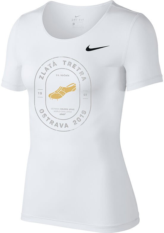 Majica Nike Pro CL ZLATA TRETRA T-Shirt Bela | 725745-100-zt
