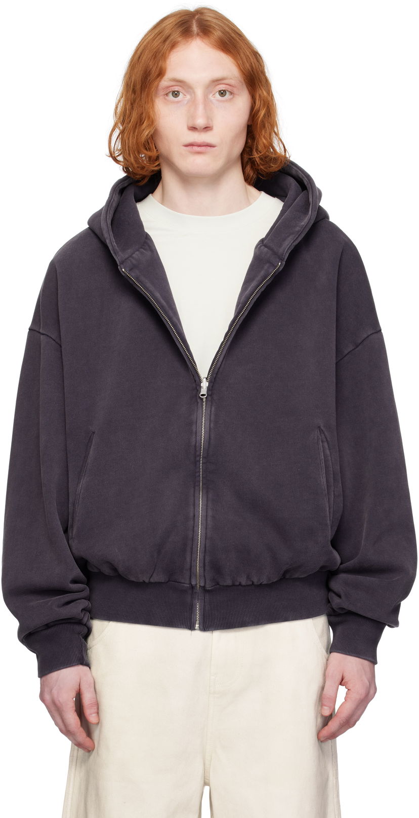 Pulover Entire Studios Entire Studios Thermal Zip-Up Hoodie Lila | ES2488IN